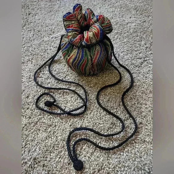 Handbags - Vintage Heavily Beaded Multicolor Shoulder Bag Purse